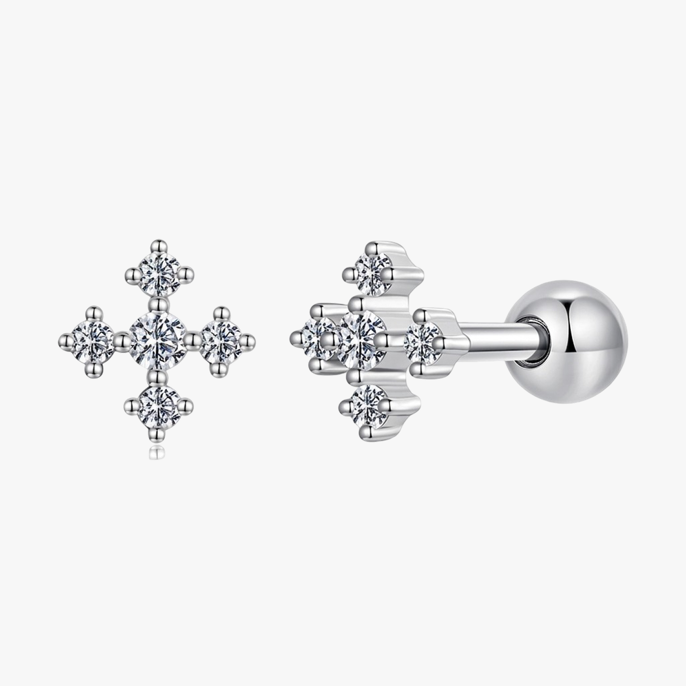 Stella Moissanite Ball Back Earrings