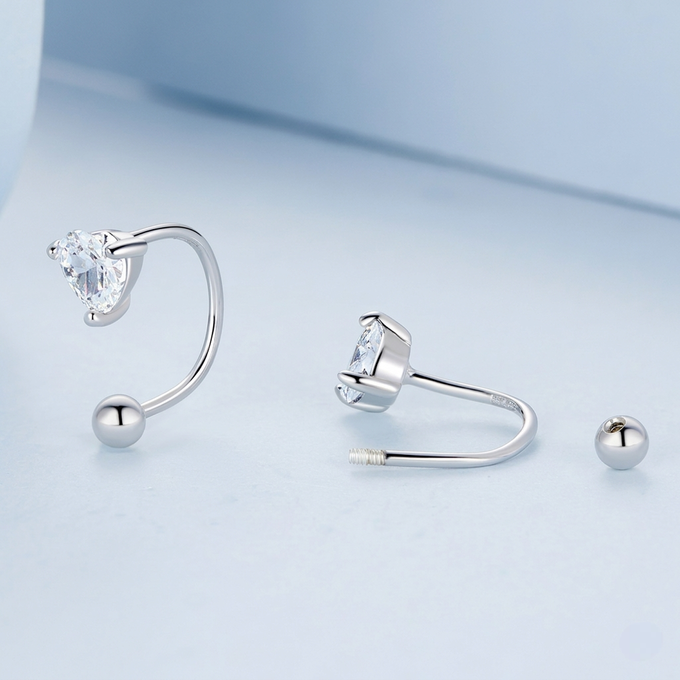 Helix CZ Ball Back Earrings