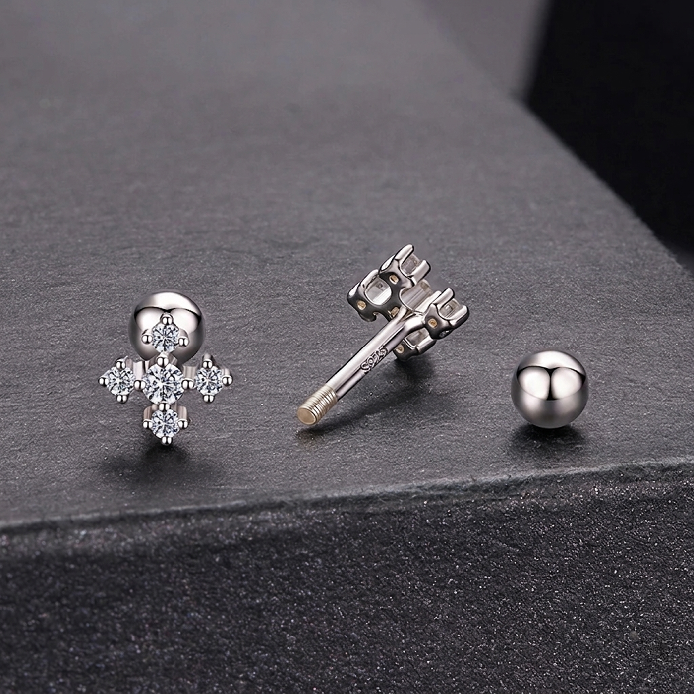 Stella Moissanite Ball Back Earrings