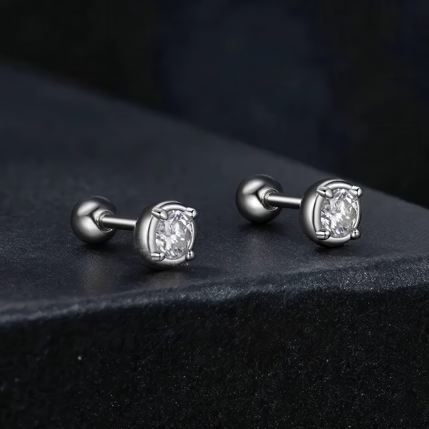 Celeste Moissanite Ball Back Earrings