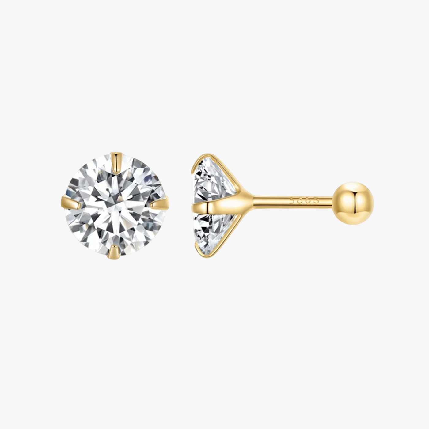 Diamora CZ Ball Back Earrings